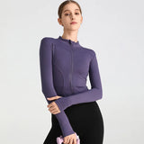 Women Slim Fit Zipper Yoga Jacket