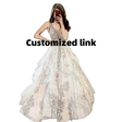 Custom Civil Mermaid Lace Wedding Dress, tea-length, with V-neck and floral lace detailing, perfect for brides.