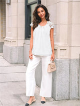 Bella Lace Oversized White Blouse