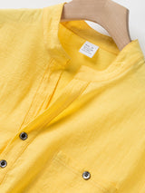 Heritage Linen Stand Collar Shirt
