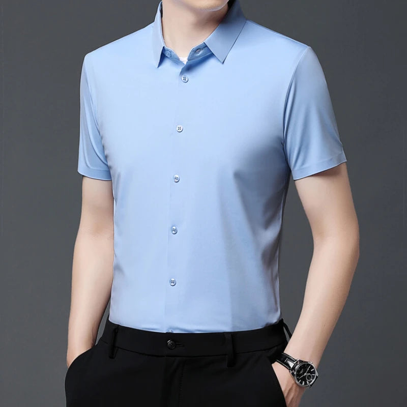 Men Stretch Short Sleeve Shirt