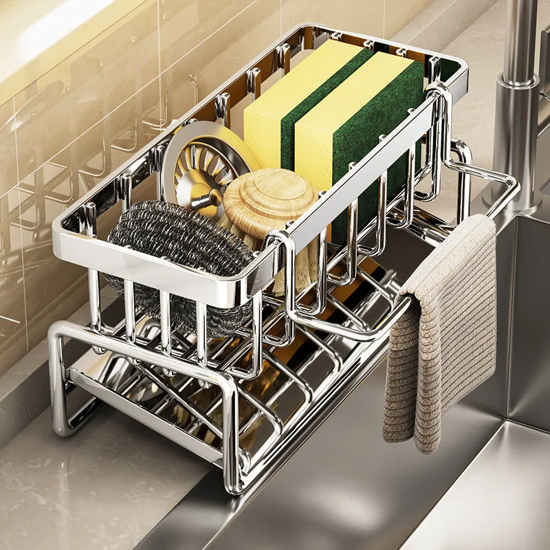 Kitchen Sponge & Dish Rack Organizer