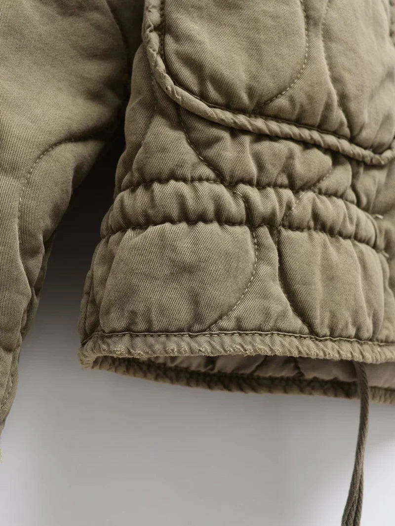 Vintage Quilted High Collar Women's Jacket