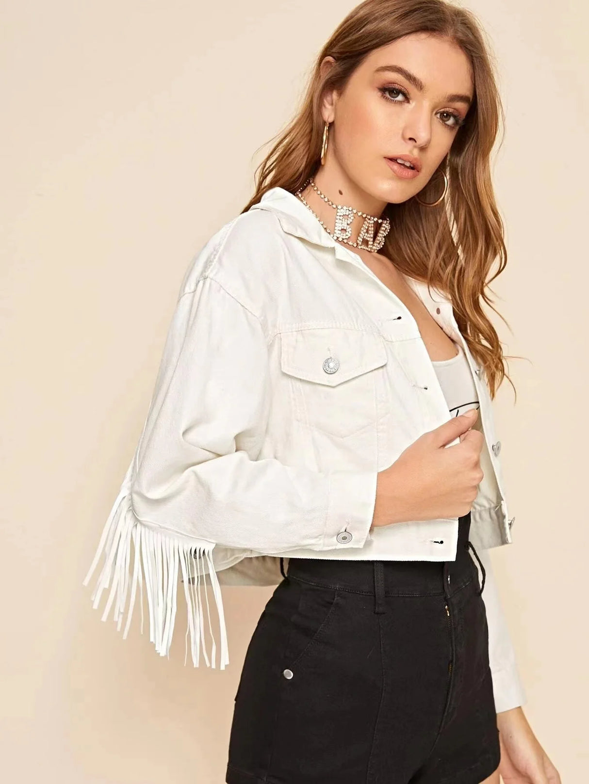 Personalised Pearl Denim Jacket for Bachelorette Party