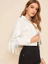 Personalised Pearl Denim Jacket for Bachelorette Party