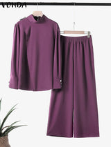 Plus Size High Neck Suit Set