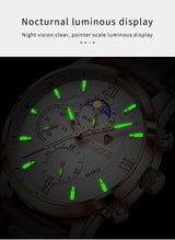 LIGE Men’s Leather Quartz Sports Watch