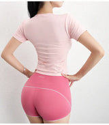 Women Compression T-Shirt Seamless Short Sleeve Gym Top