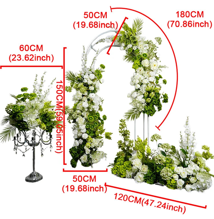 White Green Floral Arrangement Decor