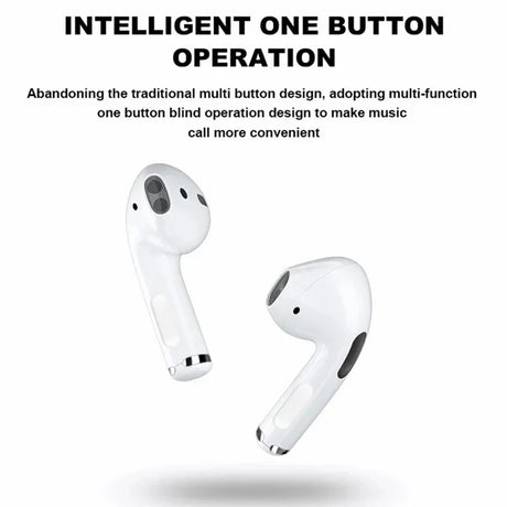 Pro 4 TWS Wireless Airbuds by BULIAN featuring intelligent one button operation for easy music and call management.