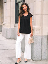 Bella Lace Oversized White Blouse