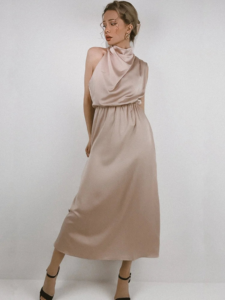Women's Silk Satin Evening Dress