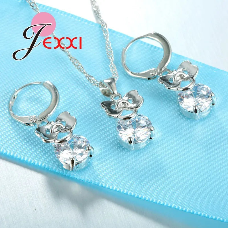 Bridal 925 Silver Zirconia Jewelry Set