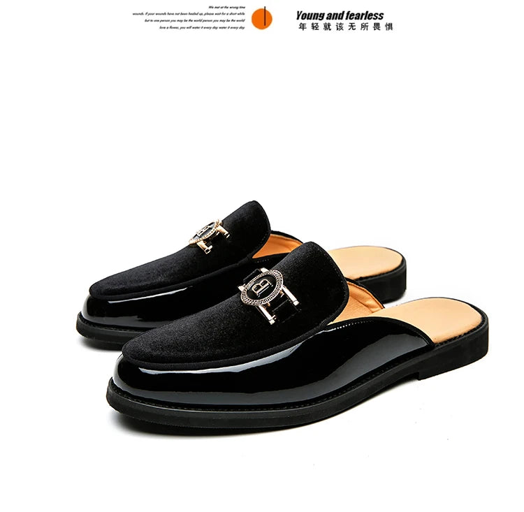 Men’s Black Leather Mules