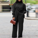 Plus Size High Neck Suit Set