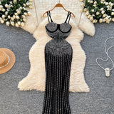 Women's Strapless Beaded Evening Dress