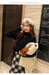 Women's Retro Red Turtleneck Sweater