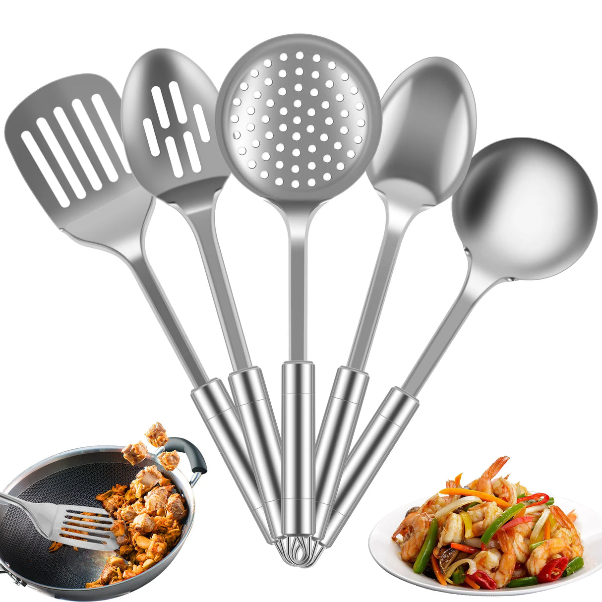 5-Piece Stainless Steel Cooking Utensil Set