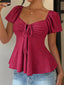Luna Lace-Up V-Neck Blouse
