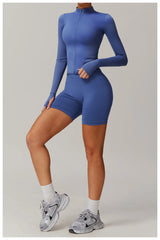 Women's Zip Long Sleeve Yoga Jacket – Slim Fit Gym Training Top