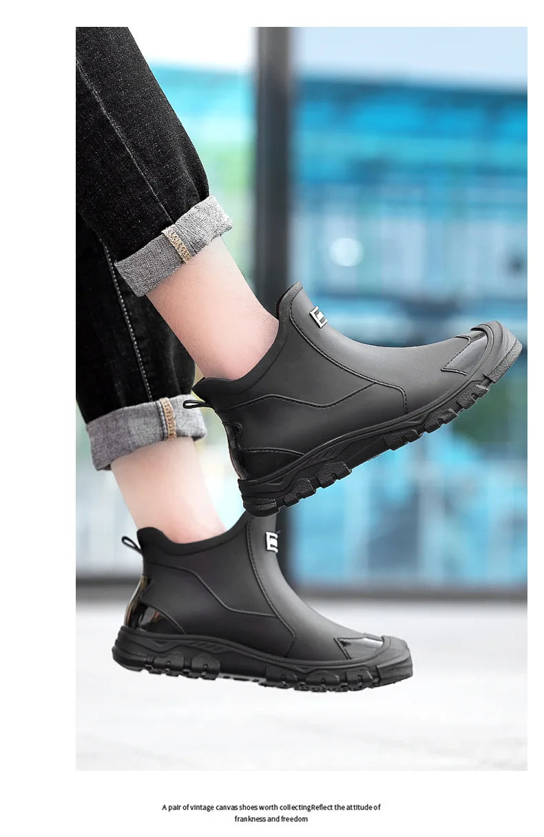 Men’s Short Non-Slip Casual Rubber Rain Boots