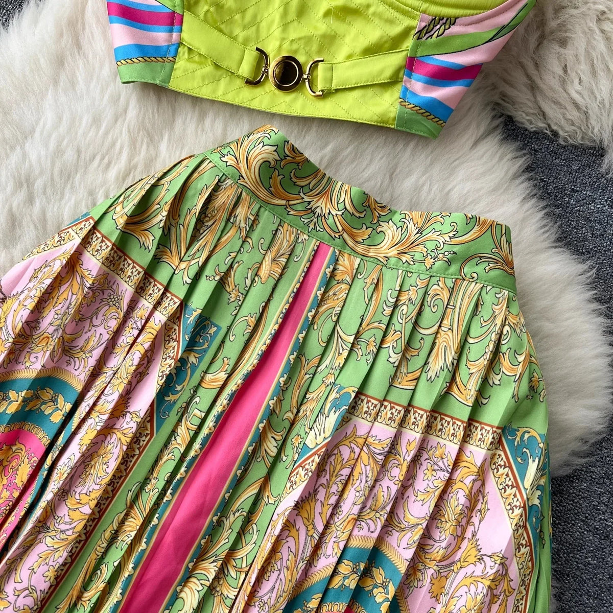 Women's Crop Top & Skirt Set