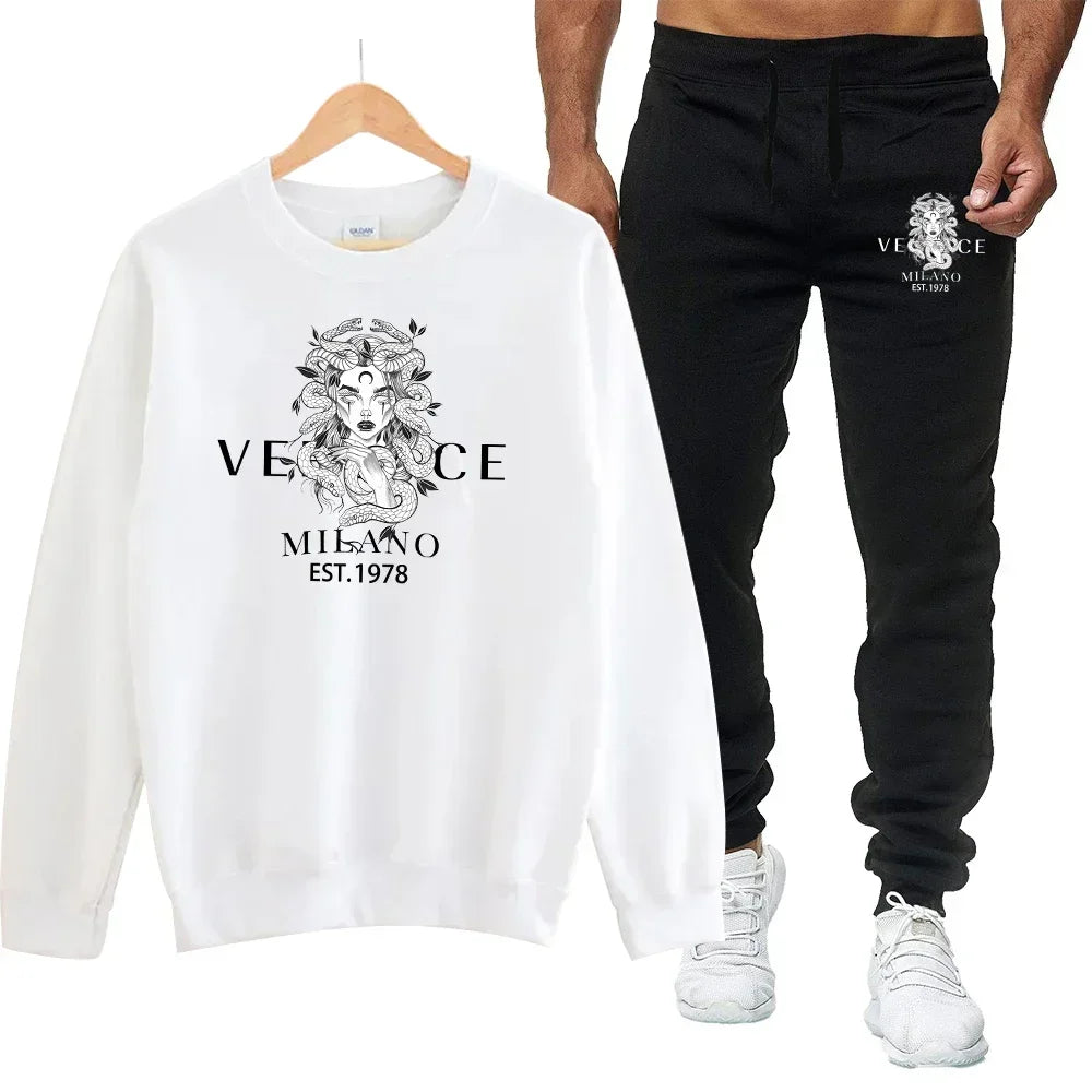 Men's Printed Sweatshirt Tracksuit