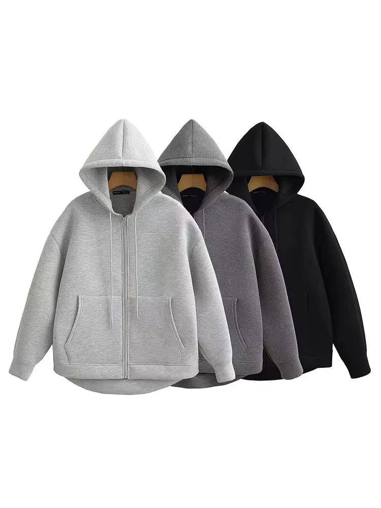 Women's Oversized Zip Hoodie Jacket