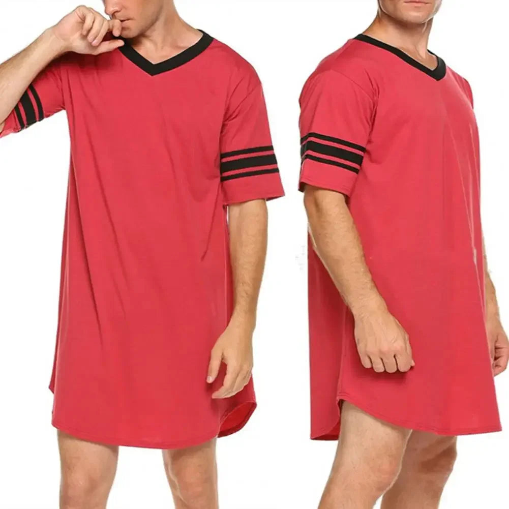 Men’s Contrast Sleep Shirt Robe