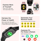 LEMFOMT10 Smart Watch showcasing features like fitness tracking, health monitoring, and customizable stylish watch faces.