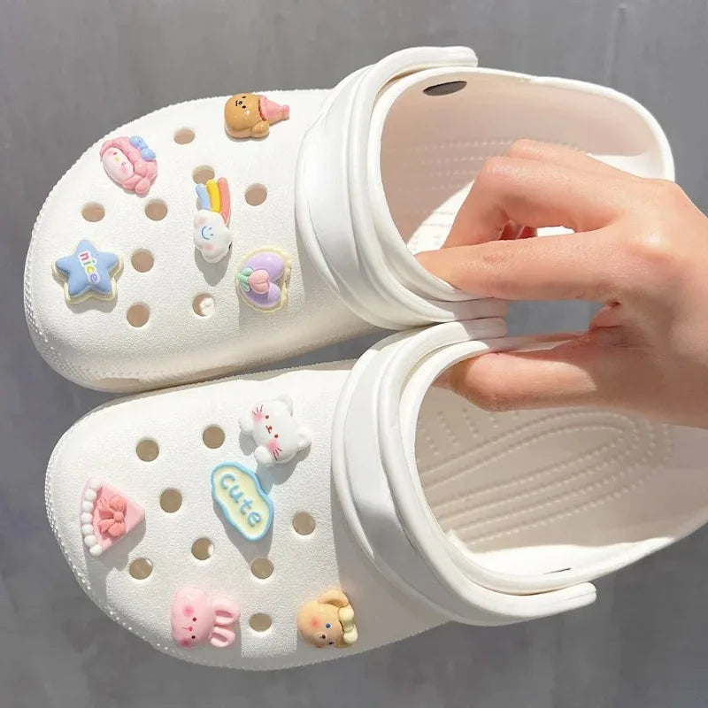 Women Rainbow Bear Shoe Charms Accessories