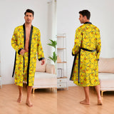 Men’s Leopard Satin Bathrobe Set