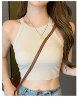 Cotton Knit Camisole Undershirt with Built-in Bra