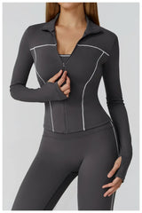 Women Slim Fit Long Sleeve Running Jacket