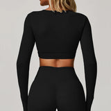 Women's Hollow Out Long Sleeve Yoga Shirt – Gym Workout Running Top
