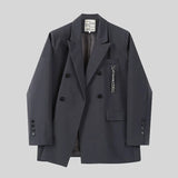 Gothiq™ – Chain Detail Streetwear Blazer (Harajuku Punk Style, Oversized Fit)