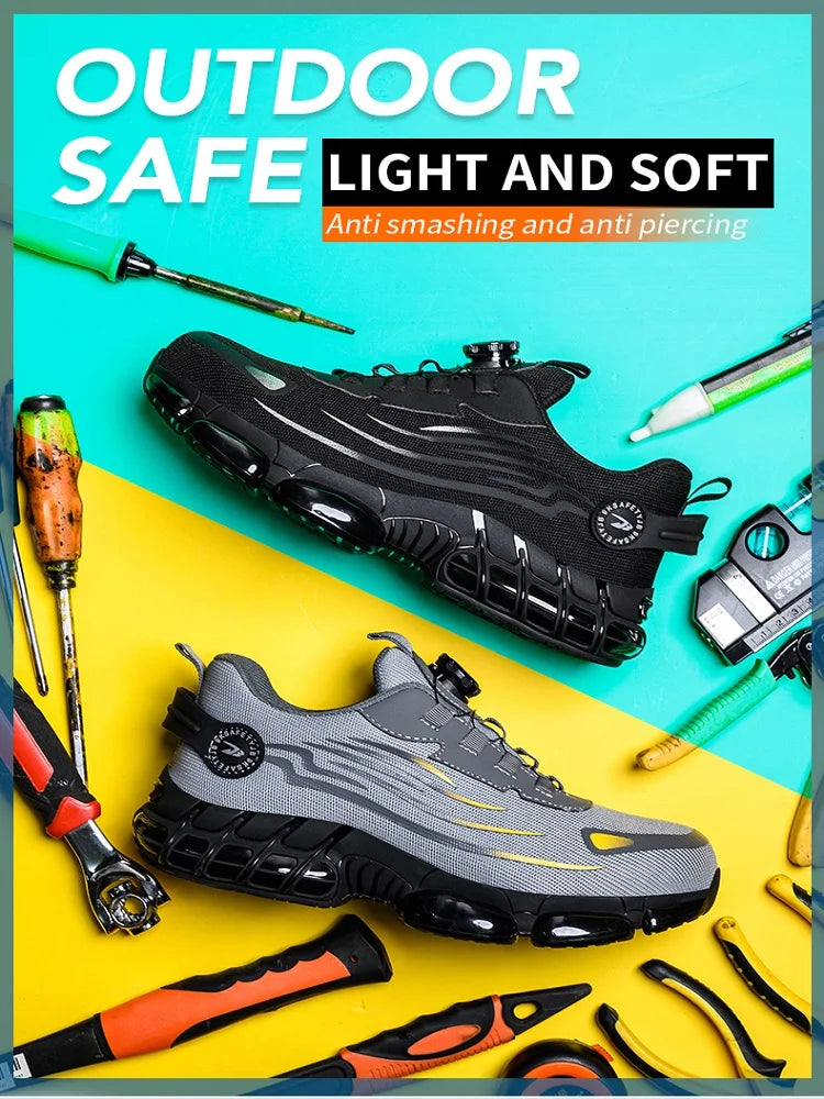 Men Rotating Button Safety Sneakers