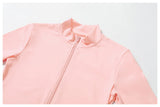 Women's Zip Long Sleeve Yoga Jacket – Slim Fit Gym Training Top