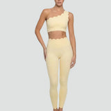 Blush One-Shoulder Yoga Set