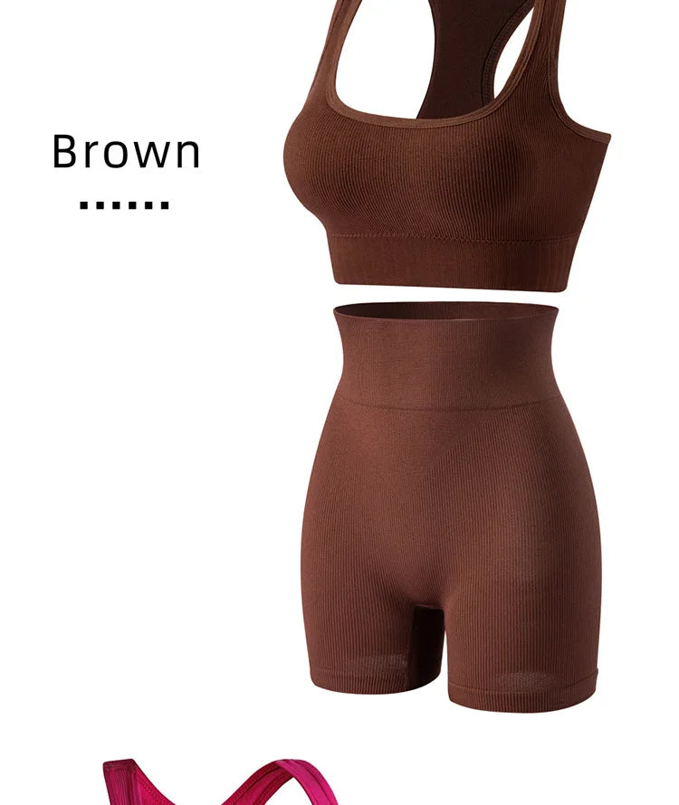 Women Seamless Yoga Bra Set
