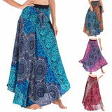 Women Vintage Plaid Button Midi Skirt