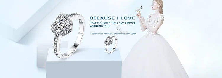 925 Sterling Silver Zircon Ring Set