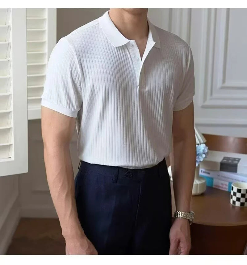 Men Stripe Polo Shirt
