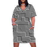 Women Sunflower V-Neck Beach Dress
