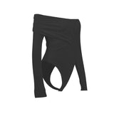Sexy Black Turtleneck Bodysuit – High Cut Thong