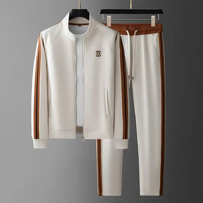 Men's Embroidered Sports Jacket & Pants Set