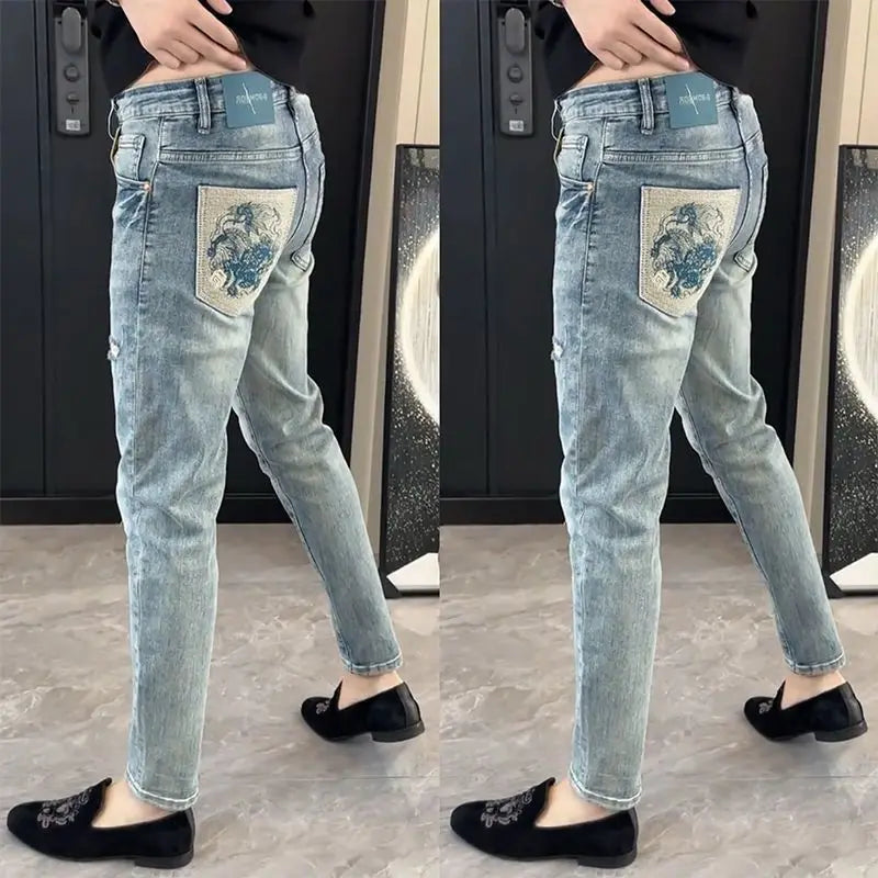 Prestige Embroidered Slim Jeans