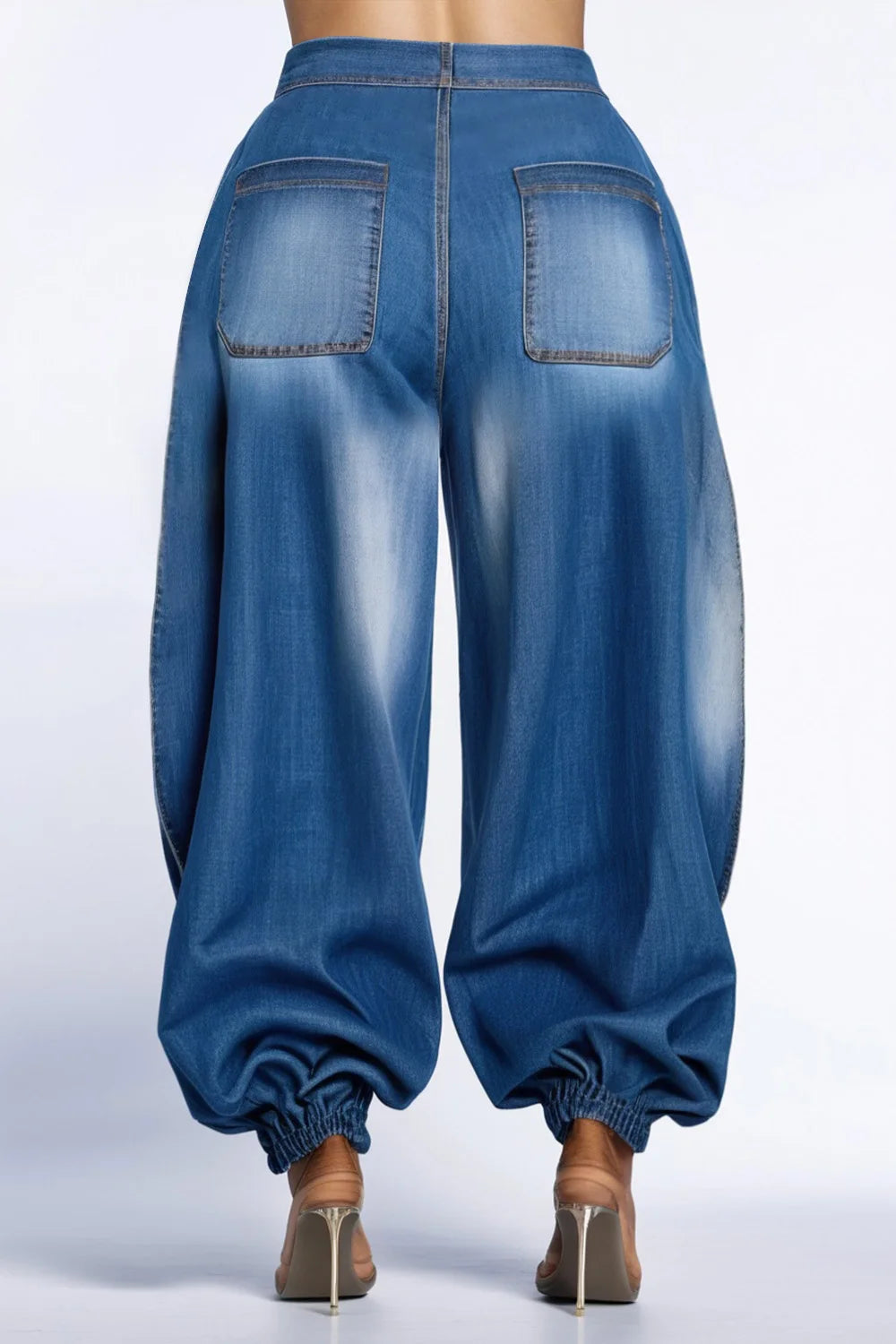 Women Plus Size Jogging Denim Jeans