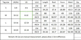 Size chart for elegant beach maternity dress, including measurements in cm and inches for S, M, L, and XL.