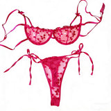 Floral Embroidery Lingerie Set